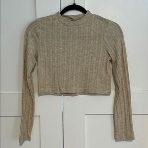 Dress Forum Ribbed Beige Crop Top